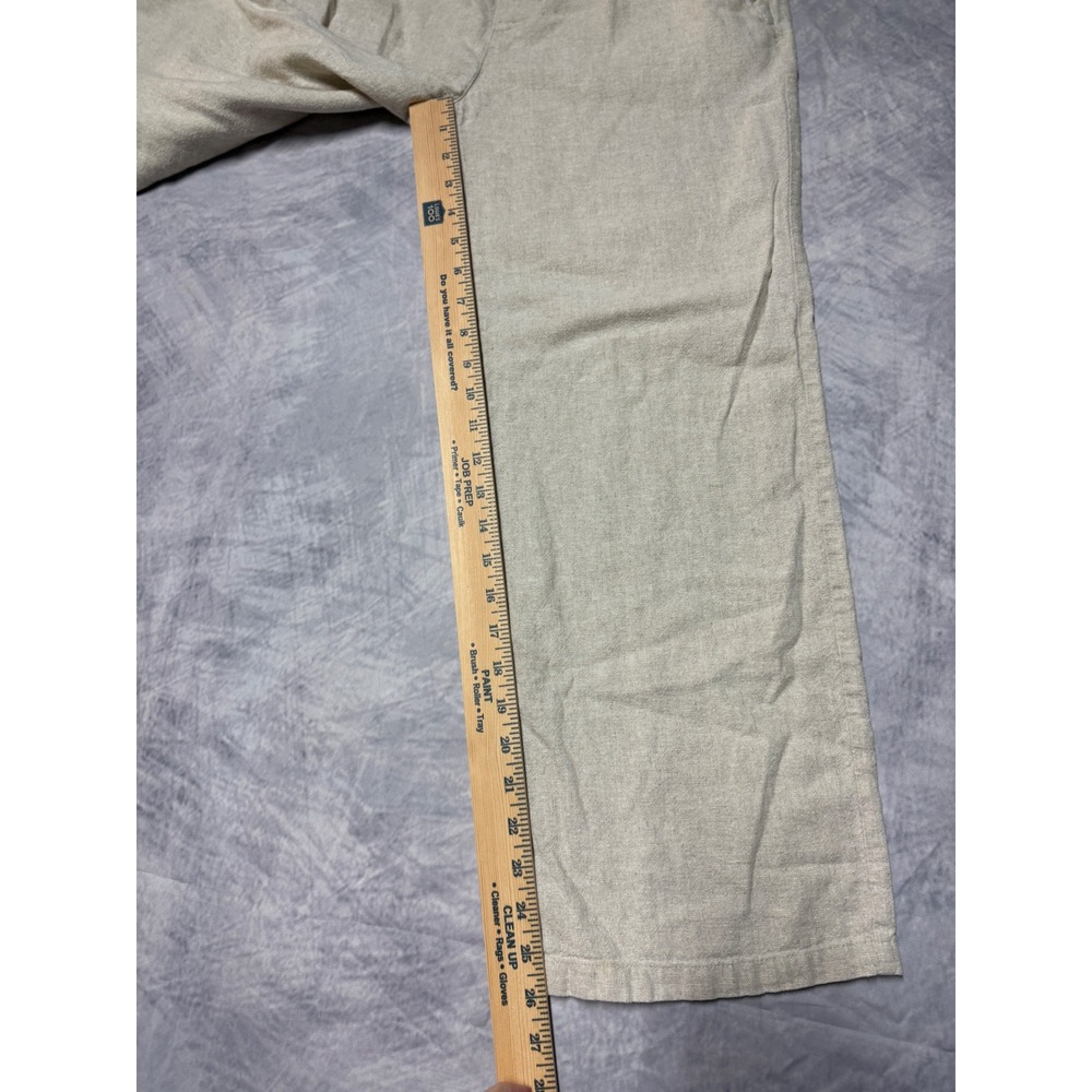 Old Navy Wide Leg pull on elastic waist pants Womens sz S Linen Blend coastal - Picture 7 of 8